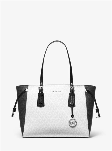 michael kors vivian tote white|MICHAEL Michael Kors Vivian Medium Woven Tote Bag, Optic .